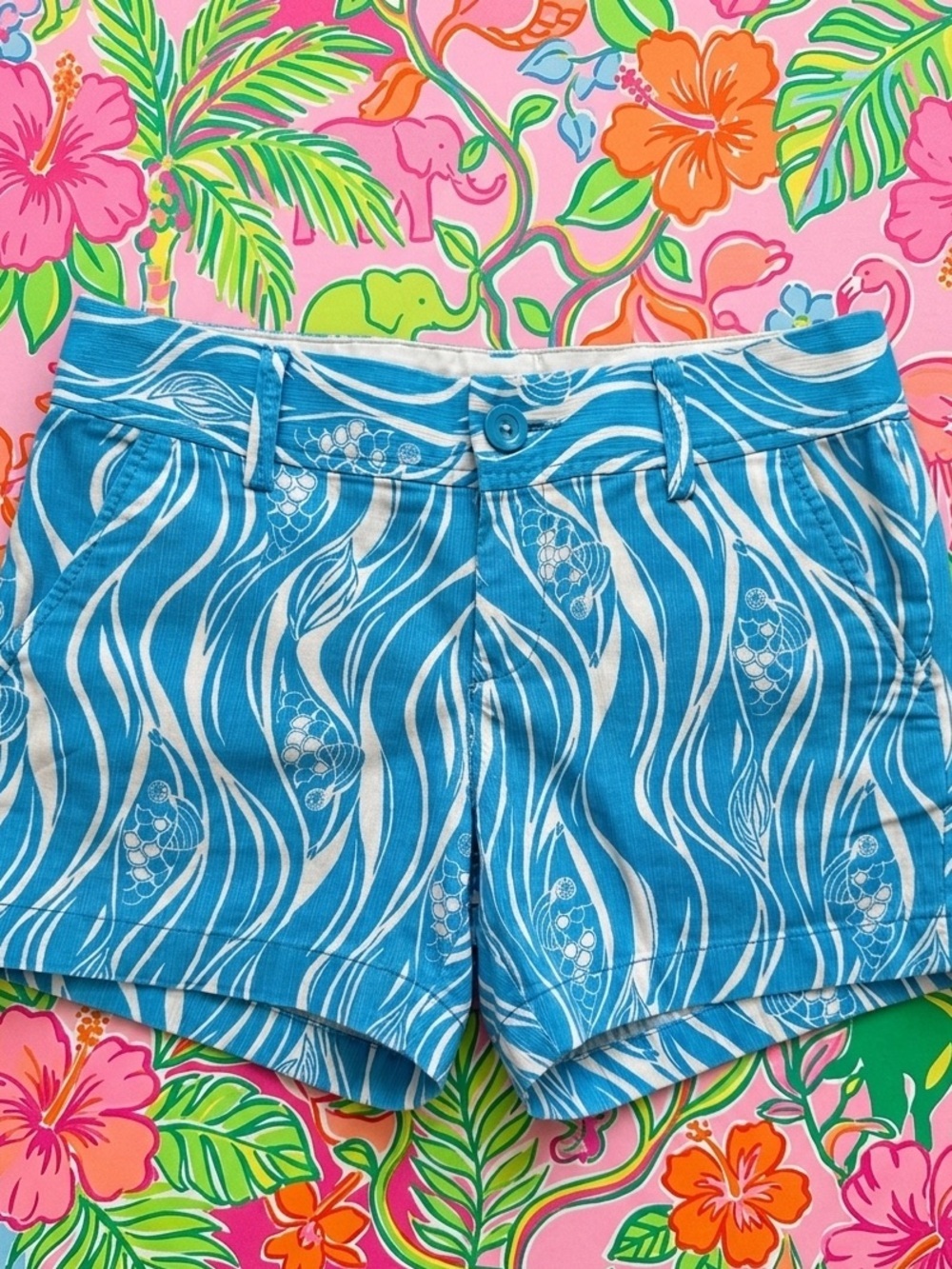 Lilly Pulitzer Joe Fish Resort White Callahan Printed Shorts women’s size 2